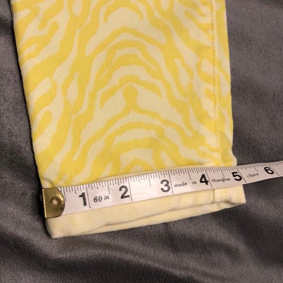 L.e.i. Ashley low rise Yellow Zebra print pants Juniors Size 3 Y2K Skinny - Picture 7 of 7